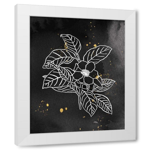 Indigo Blooms I Black White Modern Wood Framed Art Print by Wild Apple Portfolio