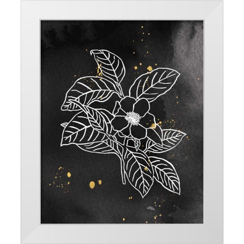 Indigo Blooms I Black White Modern Wood Framed Art Print by Wild Apple Portfolio