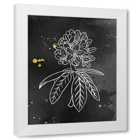 Indigo Blooms II Black White Modern Wood Framed Art Print by Wild Apple Portfolio