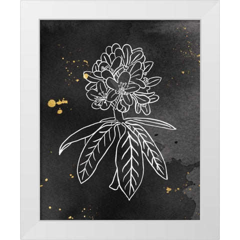 Indigo Blooms II Black White Modern Wood Framed Art Print by Wild Apple Portfolio