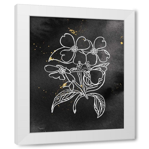 Indigo Blooms III Black White Modern Wood Framed Art Print by Wild Apple Portfolio
