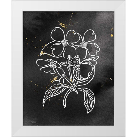 Indigo Blooms III Black White Modern Wood Framed Art Print by Wild Apple Portfolio