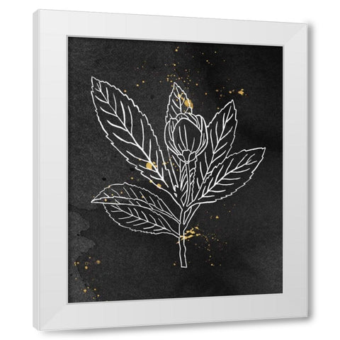 Indigo Blooms IV Black White Modern Wood Framed Art Print by Wild Apple Portfolio