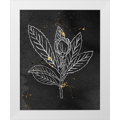 Indigo Blooms IV Black White Modern Wood Framed Art Print by Wild Apple Portfolio