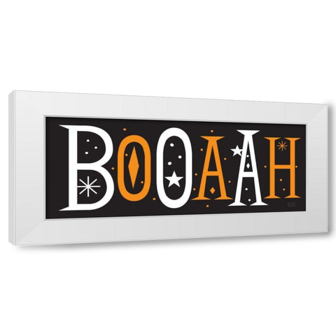 Festive Fright Booaah White Modern Wood Framed Art Print by Mullan, Michael