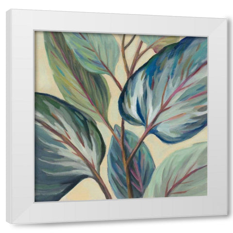 Greenhouse Leaves White Modern Wood Framed Art Print by Vassileva, Silvia