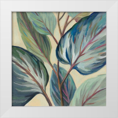 Greenhouse Leaves White Modern Wood Framed Art Print by Vassileva, Silvia