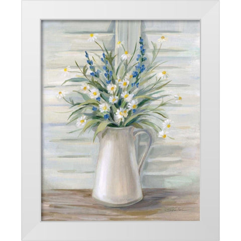 Cottage Windowsill White Modern Wood Framed Art Print by Vassileva, Silvia
