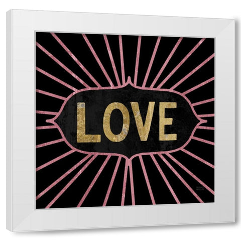 Jolly Holiday Love White Modern Wood Framed Art Print by Mullan, Michael