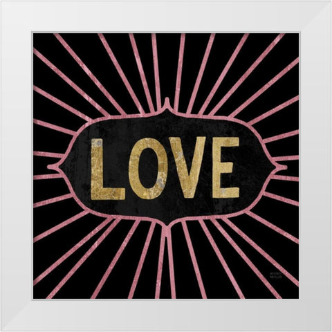 Jolly Holiday Love White Modern Wood Framed Art Print by Mullan, Michael