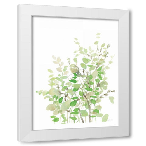 Spring Greens White Modern Wood Framed Art Print by Pete, Katrina