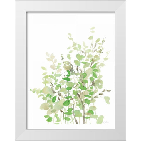 Spring Greens White Modern Wood Framed Art Print by Pete, Katrina