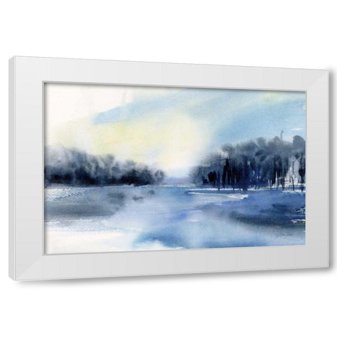 Winter River White Modern Wood Framed Art Print by Pete, Katrina