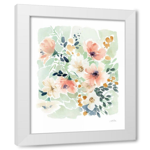 Spring Florals White Modern Wood Framed Art Print by Pete, Katrina
