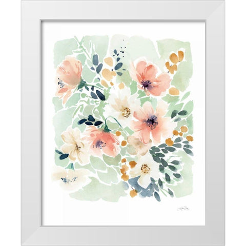 Spring Florals White Modern Wood Framed Art Print by Pete, Katrina