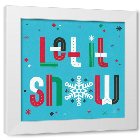 Retro Holiday VI Bright White Modern Wood Framed Art Print by Marshall, Laura