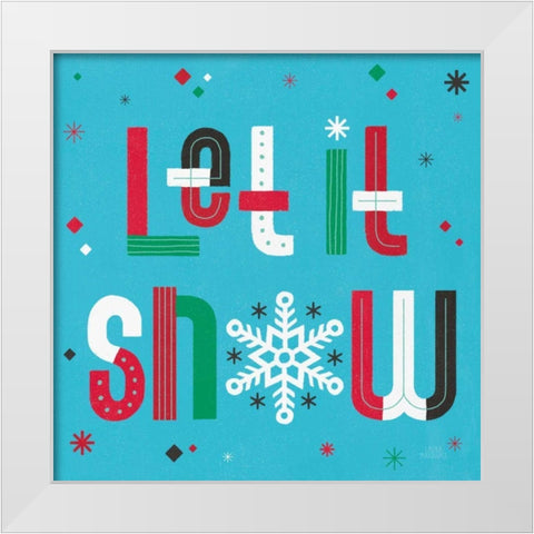 Retro Holiday VI Bright White Modern Wood Framed Art Print by Marshall, Laura