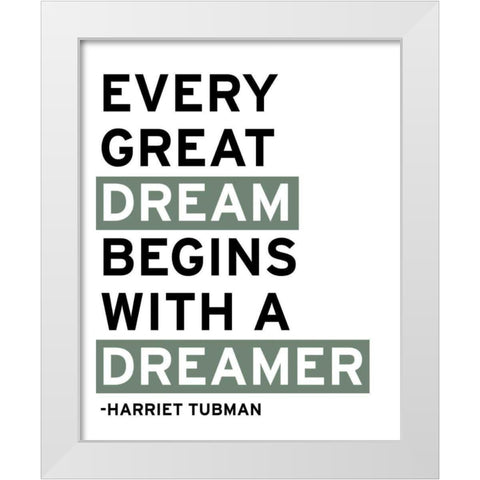 Motivation II White Modern Wood Framed Art Print by Wild Apple Portfolio