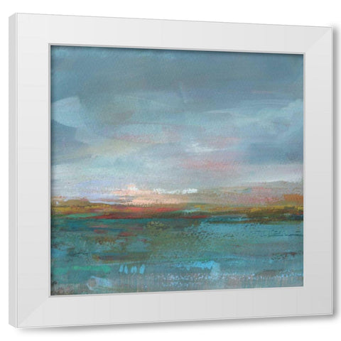 Open Water Sunrise White Modern Wood Framed Art Print by Nai, Danhui