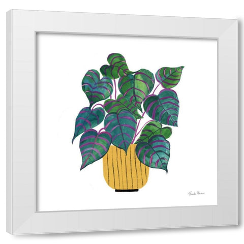 Potted Jewels I White Modern Wood Framed Art Print by Zaman, Farida
