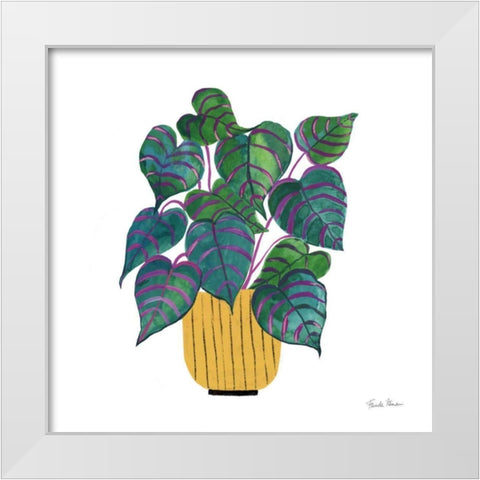 Potted Jewels I White Modern Wood Framed Art Print by Zaman, Farida