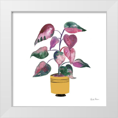 Potted Jewels II White Modern Wood Framed Art Print by Zaman, Farida