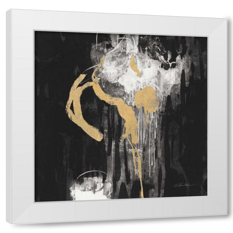 Golden Rain I BW White Modern Wood Framed Art Print by Vassileva, Silvia