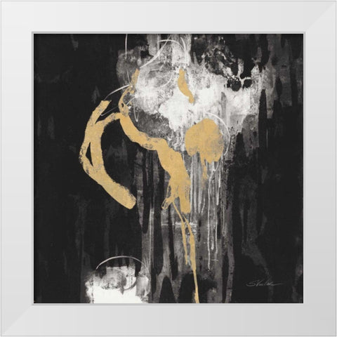 Golden Rain I BW White Modern Wood Framed Art Print by Vassileva, Silvia