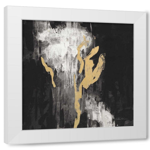 Golden Rain II BW White Modern Wood Framed Art Print by Vassileva, Silvia