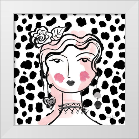 Pretty Faces II Pink White Modern Wood Framed Art Print by Zaman, Farida