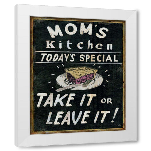 Moms Kitchen White Modern Wood Framed Art Print by Pela Studio