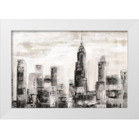 Manhattan Skyline BW Crop White Modern Wood Framed Art Print by Vassileva, Silvia