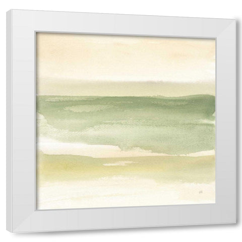 Green Water II White Modern Wood Framed Art Print by Paschke, Chris