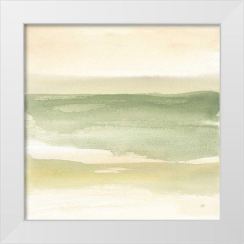 Green Water II White Modern Wood Framed Art Print by Paschke, Chris