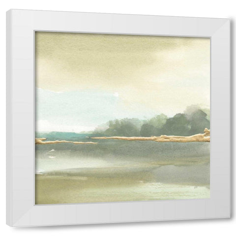 Gold Earth III White Modern Wood Framed Art Print by Paschke, Chris