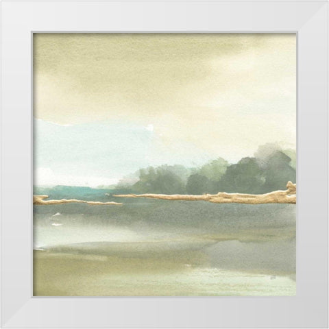 Gold Earth III White Modern Wood Framed Art Print by Paschke, Chris