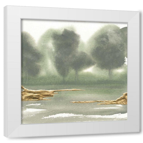 Gold Earth VI White Modern Wood Framed Art Print by Paschke, Chris