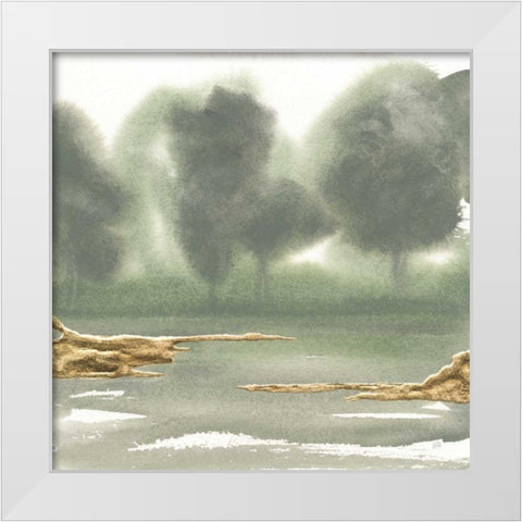 Gold Earth VI White Modern Wood Framed Art Print by Paschke, Chris