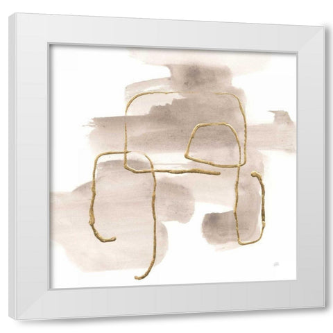 Warm Gray Gold II White Modern Wood Framed Art Print by Paschke, Chris