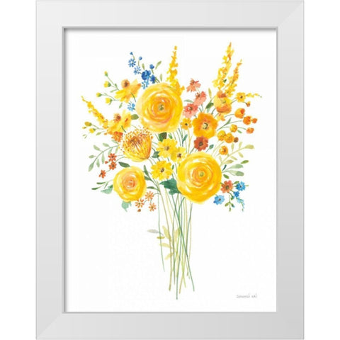 Sunshine Bouquet II White Modern Wood Framed Art Print by Nai, Danhui