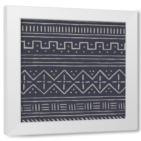 Jungle Love Pattern V Blue Sq II White Modern Wood Framed Art Print by Penner, Janelle
