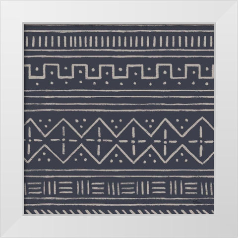 Jungle Love Pattern V Blue Sq II White Modern Wood Framed Art Print by Penner, Janelle