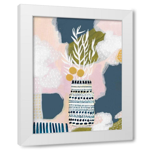 Tribal Still Life Blue White Modern Wood Framed Art Print by Mack, Lynn