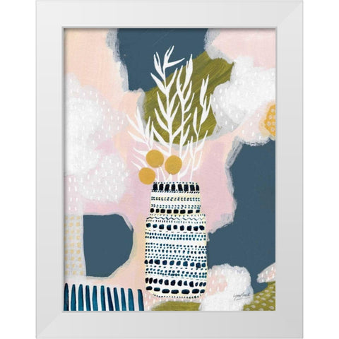 Tribal Still Life Blue White Modern Wood Framed Art Print by Mack, Lynn