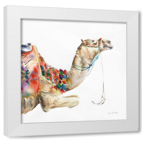 Desert Camel I White Modern Wood Framed Art Print by Valle, Aimee Del