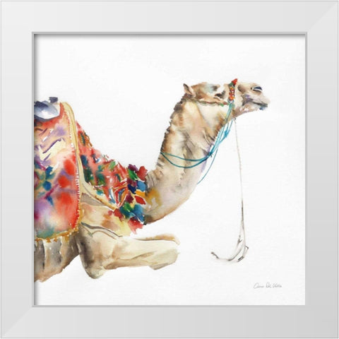 Desert Camel I White Modern Wood Framed Art Print by Valle, Aimee Del