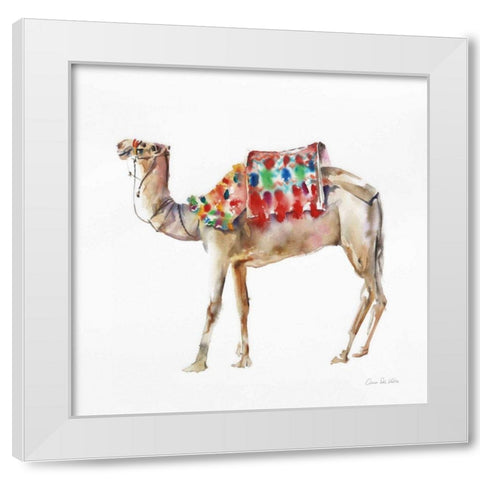 Desert Camel II White Modern Wood Framed Art Print by Valle, Aimee Del