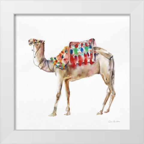 Desert Camel II White Modern Wood Framed Art Print by Valle, Aimee Del