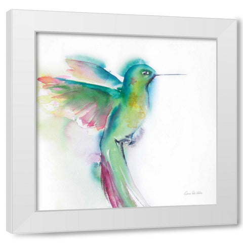 Hummingbirds II White Modern Wood Framed Art Print by Valle, Aimee Del