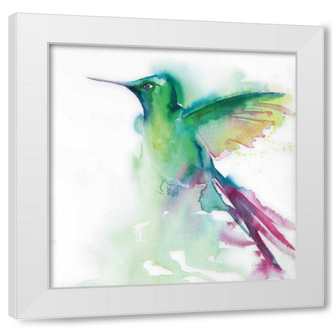 Hummingbirds III White Modern Wood Framed Art Print by Valle, Aimee Del